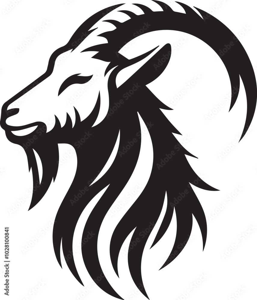 Obraz premium Goat head silhouette vector