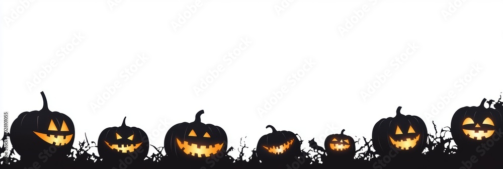 Halloween holiday background template with carved pumpkin and copy space Halloween holiday background template with carved pumpkin and copy space