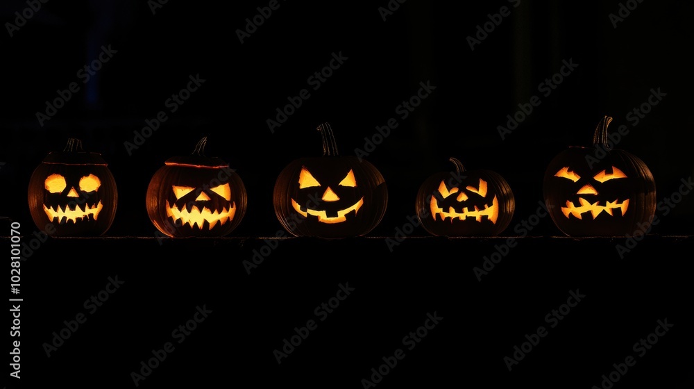 Halloween holiday carved pumpkin with black background Halloween holiday carved pumpkin with black background
