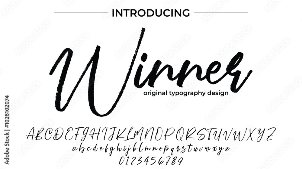 Winner Font Stylish brush painted an uppercase vector letters, alphabet, typeface Winner Font Stylish brush painted an uppercase vector letters, alphabet, typeface