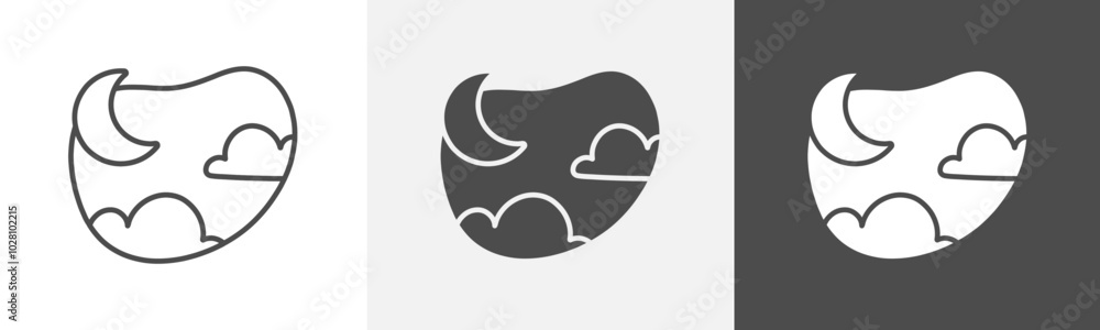 night icon Symbol in isolated background night icon Symbol in isolated background
