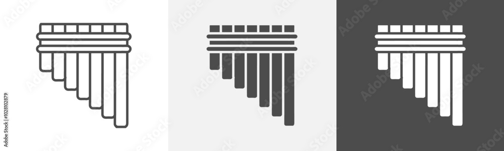 pan flute icon Symbol in isolated background pan flute icon Symbol in isolated background