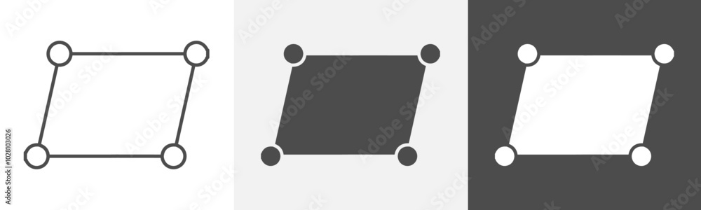 parallelogram icon Symbol in isolated background parallelogram icon Symbol in isolated background