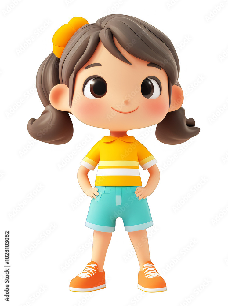Cute Cartoon Girl Character on Transparent Background for Design and Overlay Use Cute Cartoon Girl Character on Transparent Background for Design and Overlay Use
