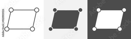 parallelogram icon Symbol in isolated background