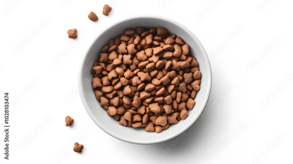 bowl full and overflowing with dry pet bowl full and overflowing with dry pet