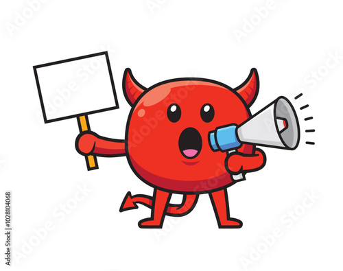 Cute devil mascot character design vector