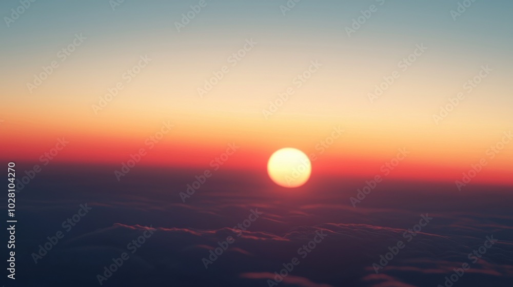 Earth’s atmosphere with glowing sun at horizon Earth’s atmosphere with glowing sun at horizon