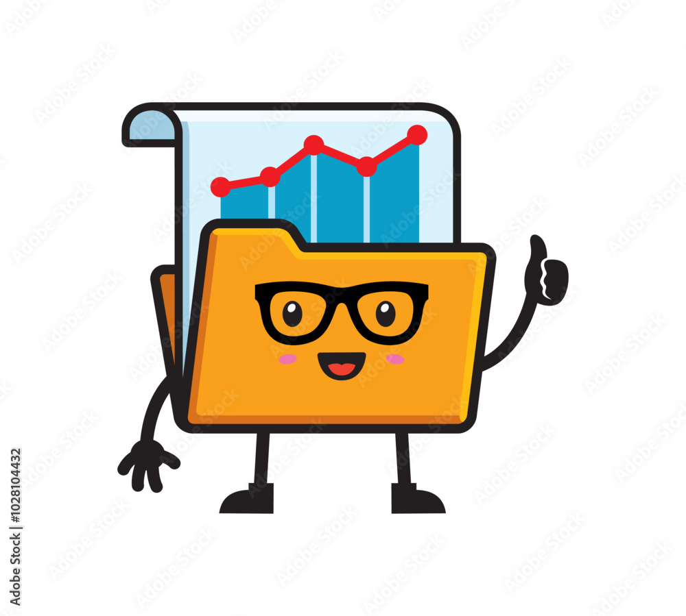 Naklejka premium File folder mascot character design vector