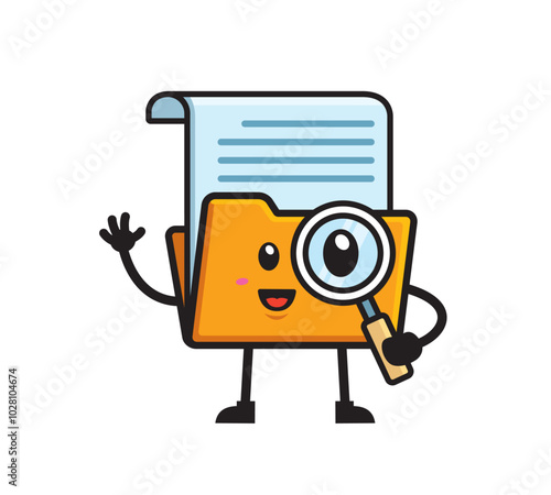 File folder mascot character design vector
