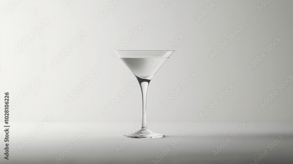 Chic and sleek visualization of a trendy cocktail in a minimalist glass on a pure white background. Chic and sleek visualization of a trendy cocktail in a minimalist glass on a pure white background.