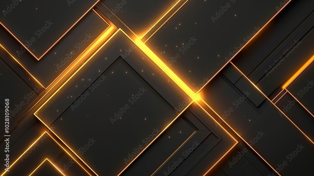 Wallpaper 3d render of a black background with glowing lines crossing black squares Wallpaper 3d render of a black background with glowing lines crossing black squares