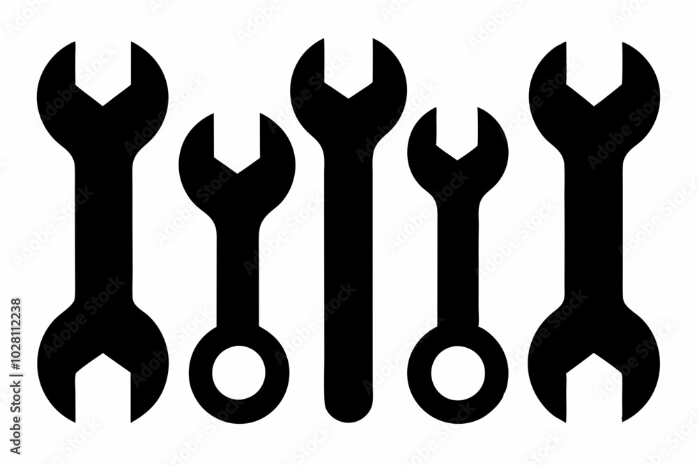 Wrench icons set. Wrench vector icon. Wrench key for servicing in the garage icon vector set
Wrench icons set. Wrench vector icon. Wrench key for servicing in the garage icon vector set