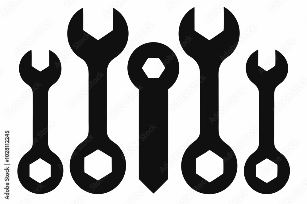 Wrench icons set. Wrench vector icon. Wrench key for servicing in the garage icon vector set
Wrench icons set. Wrench vector icon. Wrench key for servicing in the garage icon vector set