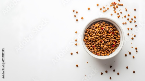 bowl full and overflowing with dry pet