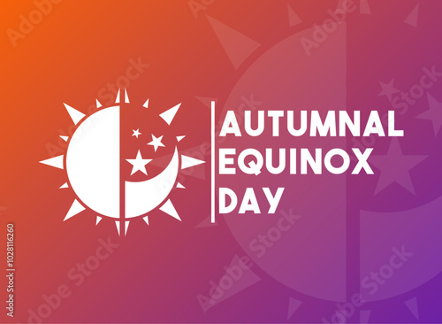 Autumnal Equinox Day. Gradient background.