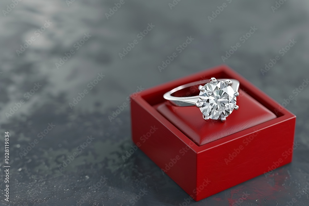 Diamond engagement ring isolated on white background. 3D rendering. Diamond engagement ring isolated on white background. 3D rendering.