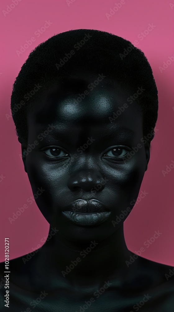 Intense Gaze: Black and White Portrait of a Woman Intense Gaze: Black and White Portrait of a Woman