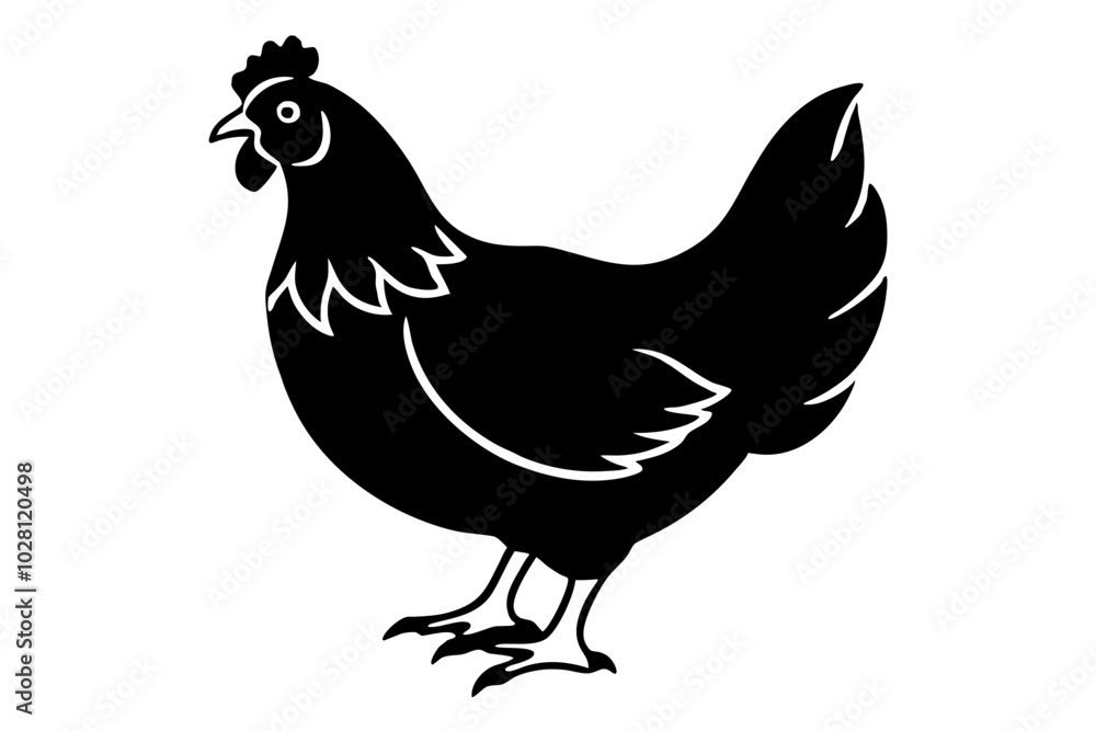 Hen silhouette vector, Chicken hen silhouette isolated on white background
Hen silhouette vector, Chicken hen silhouette isolated on white background