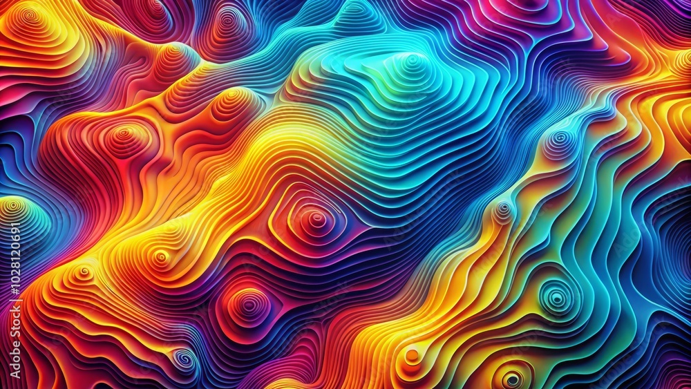 Abstract Animated Topographic Contour Lines in Vibrant Colors with Dynamic Movement and Rule of Thirds Composition for Modern Digital Art and Design Projects Abstract Animated Topographic Contour Lines in Vibrant Colors with Dynamic Movement and Rule of Thirds Composition for Modern Digital Art and Design Projects