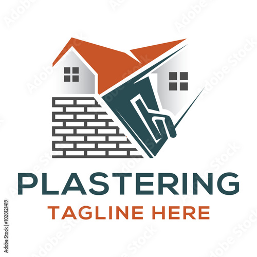 House Plastering Logo Design Template.