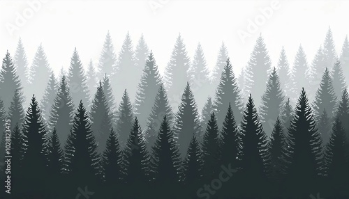 winter forest in the snow illustration 