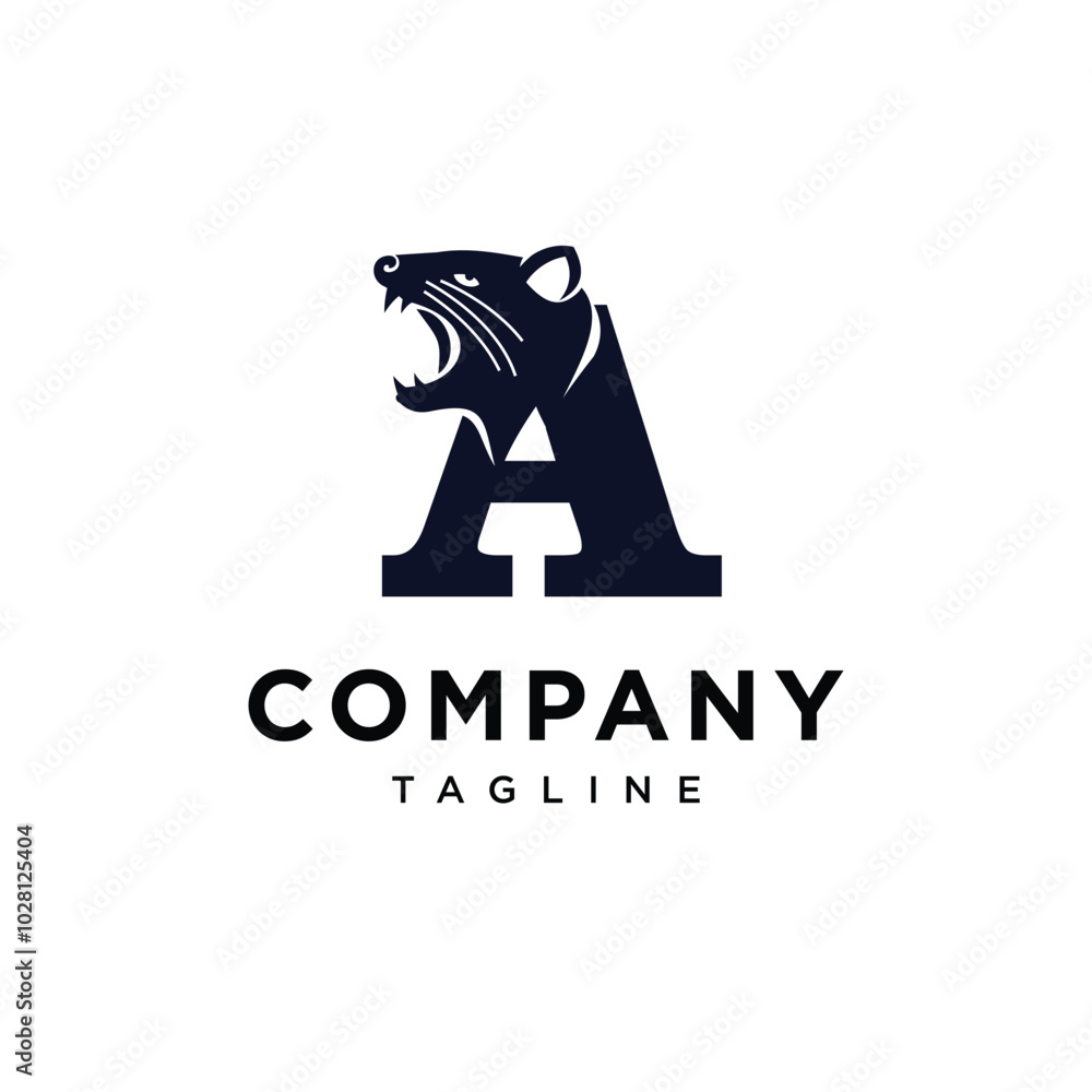 Obraz premium Letter A Tasmanian Devil logo icon vector