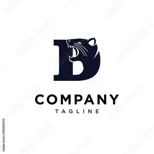 Letter D Tasmanian Devil logo icon vector photo