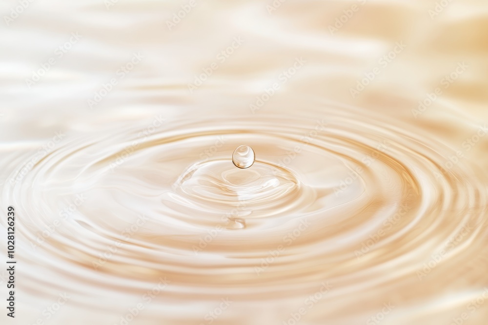 Droplet Creating Ripples in Serene Water Surface Droplet Creating Ripples in Serene Water Surface