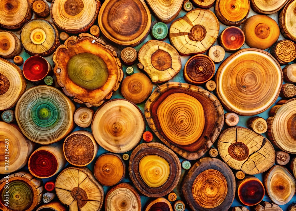 Aerial View of Organic Wood Slices Arranged in a Beautiful Pattern - Natural Textures, Rustic Decor, Eco-Friendly Materials, Earthy Aesthetic, Sustainable Design Elements Aerial View of Organic Wood Slices Arranged in a Beautiful Pattern - Natural Textures, Rustic Decor, Eco-Friendly Materials, Earthy Aesthetic, Sustainable Design Elements