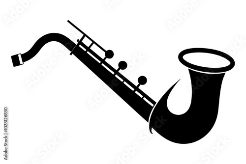 Musical Wind Instrument Silhouette | vector silhouette illustration on white background