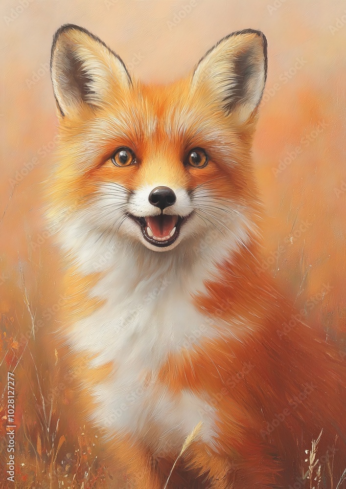 Fototapeta premium A cute animal at a party with a simple background and a surprised expression. 