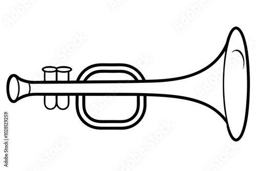 Horns and Trumpet Silhouette | vector silhouette illustration on white background