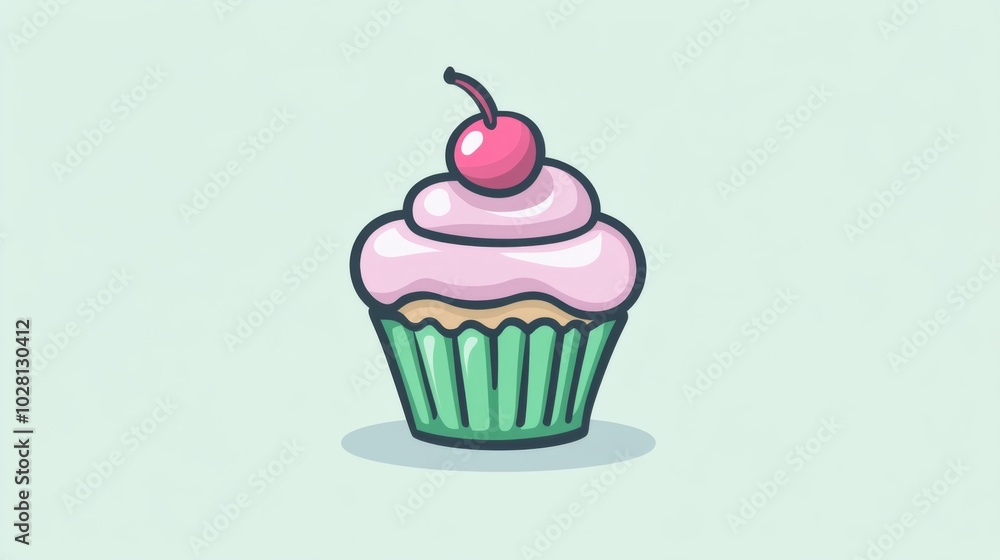 a sleek logo of cupcake with smooth icing a sleek logo of cupcake with smooth icing