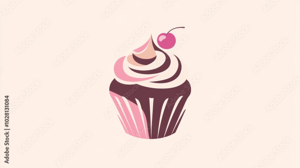 a minimalist logo of a cupcake with a swirl a minimalist logo of a cupcake with a swirl
