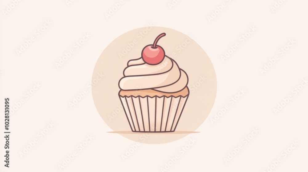 a minimalist logo of a cupcake with a swirl a minimalist logo of a cupcake with a swirl