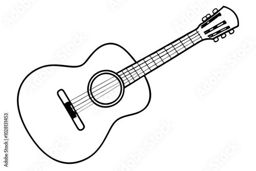 Guitar Silhouette | vector silhouette illustration on white background