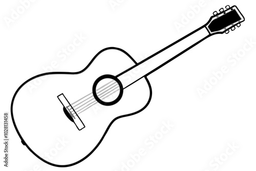 Guitar Silhouette | vector silhouette illustration on white background