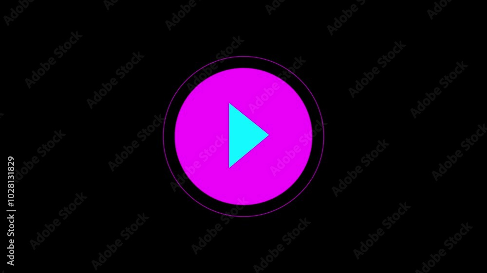 Play button icon animation. Video play icon, video symbol concept on black background. The play icon. Play button icon animation. Video play icon, video symbol concept on black background. The play icon.