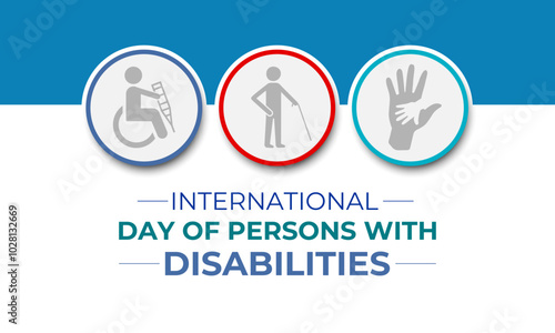 Vector graphic of International Day of Persons with Disabilities  is celebrated every year on 3 December. Increase awareness of disability in all aspects of life. Banner poster, flyer and background.