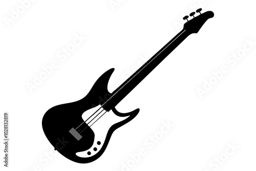 Bass Guitar Silhouette | vector silhouette illustration on white background