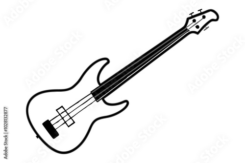 Bass Guitar Silhouette | vector silhouette illustration on white background