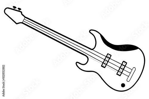 Bass Guitar Silhouette | vector silhouette illustration on white background