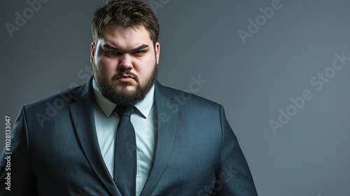 Untidy Young Gentleman in Formal Attire: A Portrayal of Contrast, Seriousness Amidst Disarray.