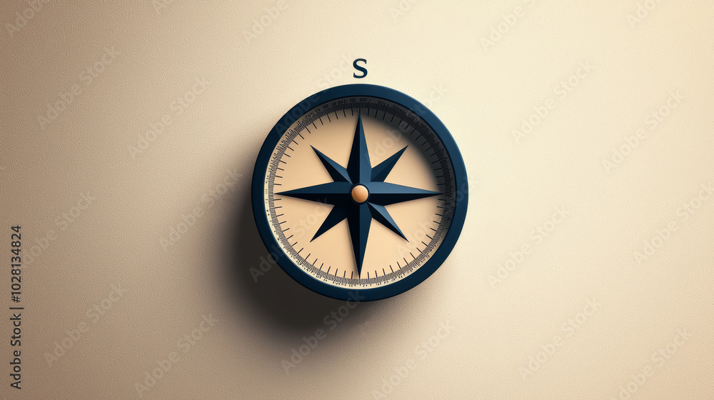 Minimalist Compass Icon with Subtle Details Minimalist Compass Icon with Subtle Details