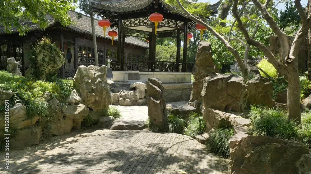 Scenery and Architecture within Ancient He Gardens of Yangzhou, China Scenery and Architecture within Ancient He Gardens of Yangzhou, China