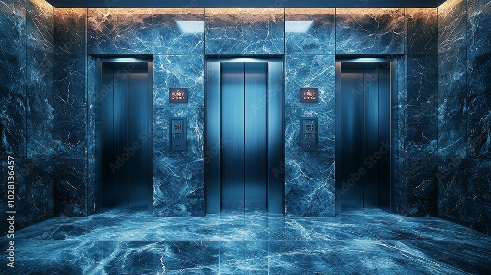 Obraz premium Sleek Abstract Elevator Design with Clean Lines