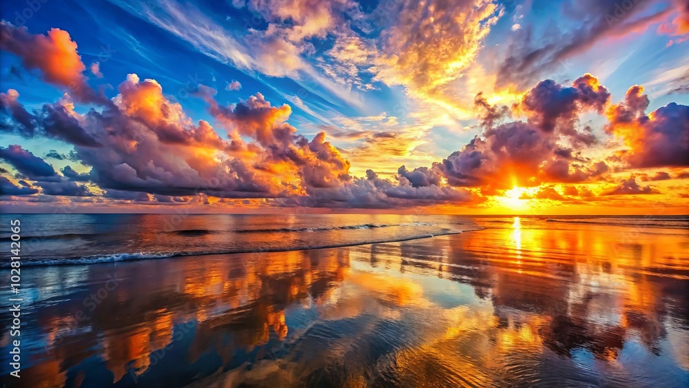Breathtaking sunset over the tranquil sea, capturing a panoramic view that showcases the serene beauty of beach photography at its finest. Nature's evening masterpiece unfolds. Breathtaking sunset over the tranquil sea, capturing a panoramic view that showcases the serene beauty of beach photography at its finest. Nature's evening masterpiece unfolds.
