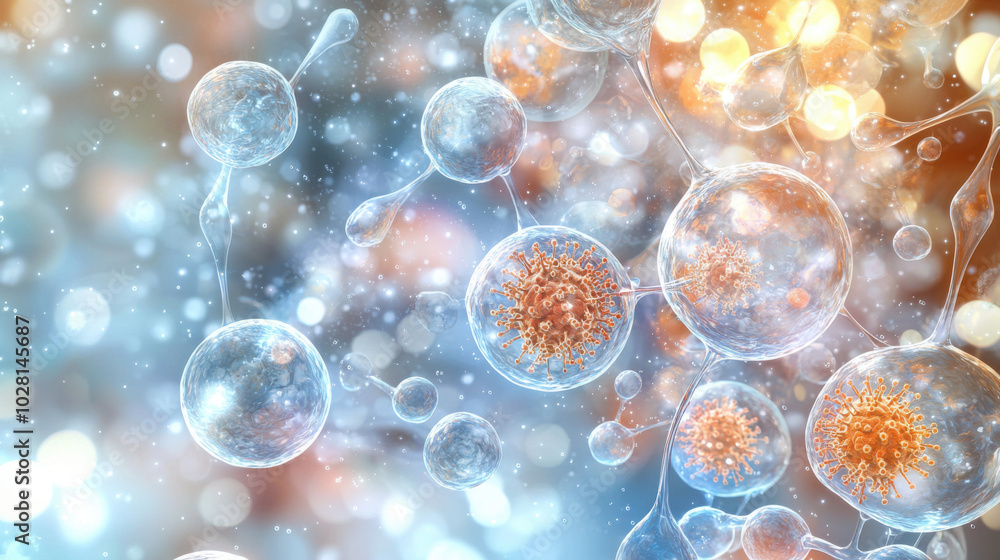 Abstract Cell Structure with Bokeh Background Abstract Cell Structure with Bokeh Background
