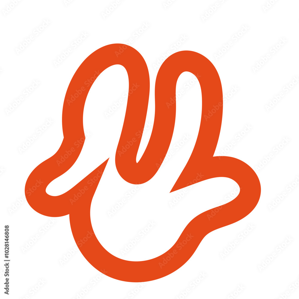 Fototapeta premium Orange outline abstract shapes 